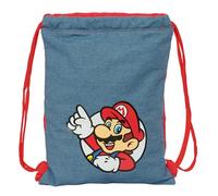 Safta Mochila saco plano SUPER MARIO Junior para niños 26x34 cm cómoda y resistente
