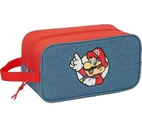 Safta Super Mario - Zapatillero Mediano, Multiusos, Portatodo, Deporte, Extraescolares, Fútbol, Cómodo y Versátil, 29x14x15 cm