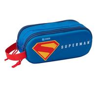 Safta Superman 3D - Portatodo Doble 3D, Estuche Infantil, Estuche Niño, Ideal para Niños en Edad Escolar, Cómodo y Versátil, Calidad y Resistencia, 21x6x8 cm
