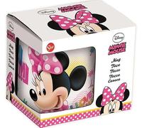 Safta | Taza de Cerámica Disney Minnie Mouse en Caja, 325 ml, Diseño Blanco y Rosa con Minnie y Lazo de Lunares, Asa Cómoda, Apta para Uso Diario, Medidas 11,7x8,7x10 cm