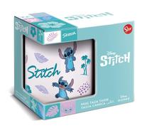 Safta | Taza de Cerámica Disney Stitch Leaves Pattern, 325 ml, Mug en Caja Regalo, Diseño Tropical con Stitch y Hojas, Apta para Uso Diario, Producto Infantil +3 Años, Medidas 11,7x8,7x10 cm