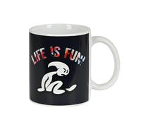 Safta | Taza de Cerámica El Niño Life Is Fun, 10x8 cm, 35 ml, Asa Ergonómica, Color Negro y Blanco con Detalles Rojos, Presentación en Caja de Cartón, Regalo Infantil 3+, Medidas 8x8x9,5 cm