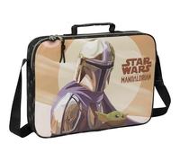 Safta THE MANDALORIAN THIS IS THE WAY - Cartera Extraescolares, Maletín Portatodo, Bandolera, Cómoda y Versátil, Calidad y Resistencia, 38x6x28 cm, Color Negro