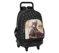 Safta THE MANDALORIAN THIS IS THE WAY - Mochila Grande con Ruedas, Compacta, Extraíble, Ideal para Niños de Diferentes Edades, Cómoda y Versátil, Calidad y Resistencia, 33x22x45 cm, Color Negro