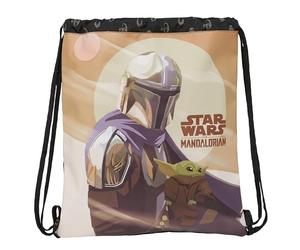 Safta THE MANDALORIAN THIS IS THE WAY - Mochila Saco Plano Grande, Mochila, Ideal para Niños de Diferentes Edades, Cómoda y Versátil, Calidad y Resistencia, 35x40 cm, Color Negro