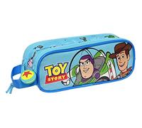 Safta Toy Story Ready to Play - Portatodo Doble Niño, Estuche Infantil, Estuche Niño, Ideal para Niños de 5 a 14 Años, Cómodo y Versátil, Calidad y Resistencia, 21x6x8 cm, Color Azul Claro