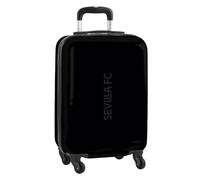 Safta, Trolley Cabina 20'' Maleta Ruedas y Candado de Seguridad de Sevilla FC Teen, 345x200x550 mm Unisex niños, Negra, Estándar