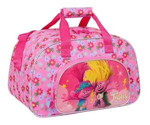 Safta Trolls 3 - Bolsa de Deporte, Mochila, Ideal para Niños de Diferentes Edades, Cómoda y Versátil, Calidad y Resistencia, 40x23x24 cm, Color Rosa