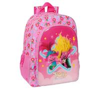 Safta TROLLS 3 - Mochila Escolar Niño, Mochila Niño, Mochila Infantil, Adaptable a Carro, Ideal para Niños en Edad Escolar, Cómoda y Versátil, Calidad y Resistencia, 33x14x42 cm, Color Rosa