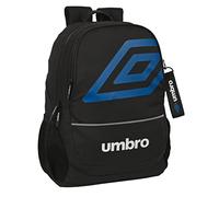 Safta UMBRO Flash - Mochila Escolar Infantil, Ideal para Niños de Diferentes Edades, Cómoda y Versátil, Calidad y Resistencia, 32x16x44 cm, Color Negro