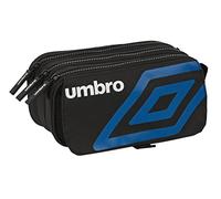 Safta UMBRO Flash - Portatodo Triple Big, Estuche Infantil, Estuche Niño, Ideal para Niños de 5 a 14 Años, Cómodo y Versátil, Calidad y Resistencia, 21.5x8x10 cm, Color Negro