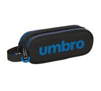 Safta Umbro Jet Black - Portatodo Doble Niño, Estuche Infantil, Estuche Niño, Ideal para Niños en Edad Escolar, Cómodo y Versátil, Calidad y Resistencia, 21x6x8 cm