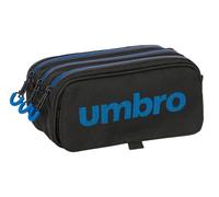 Safta UMBRO JET BLACK - Portatodo Triple Big, Estuche Infantil, Estuche Niño, Ideal para Niños en Edad Escolar, Cómodo y Versátil, Calidad y Resistencia, 21.5x8x10 cm