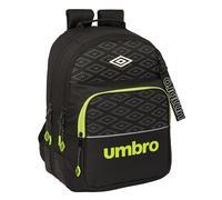 Safta UMBRO LIMA - Mochila Escolar Infantil, Ideal para Niños de Diferentes Edades, Cómoda y Versátil, Calidad y Resistencia, 32x15x42 cm, Color Negro