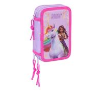 Safta Unicorn Academy - Estuche Escolar con 37 Útiles Incluidos, Estuche Infantil, Estuche Niño, Ideal para Niños de 5 a 14 Años, Cómodo y Versátil, Calidad y Resistencia, 12.5x5.5x19.5 cm