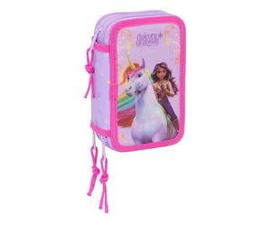 Safta Unicorn Academy - Estuche Escolar con 37 Útiles Incluidos, Estuche Infantil, Estuche Niño, Ideal para Niños de 5 a 14 Años, Cómodo y Versátil, Calidad y Resistencia, 12.5x5.5x19.5 cm