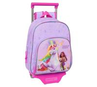 Safta UNICORN ACADEMY - Mochila Infantil con Carro 705, Ideal para Niños de Diferentes Edades, Cómoda y Versátil, Calidad y Resistencia, 28x10x34 cm