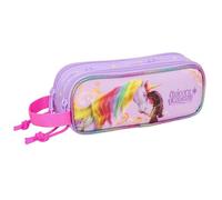 Safta Unicorn Academy - Portatodo Doble Niño, Estuche Infantil, Estuche Niño, Ideal para Niños en Edad Escolar, Cómodo y Versátil, Calidad y Resistencia, 21x6x8 cm