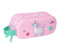 Safta unicornio portatodo - cremallera - asa lateral - color rosa