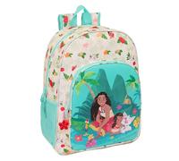 Safta Mochila escolar VAIANA niño - Adaptable a carro, 33x14x42 cm, Beige/Azul