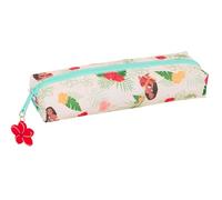 SAFTA VAIANA - Portatodo Rectangular Niño, Estuche Infantil, Estuche Niño, Ideal para Niños en Edad Escolar, Cómodo y Versátil, Calidad y Resistencia, 22x7x40 cm, Color Beige/Azul