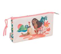 Safta VAIANA - Portatodo Triple, Estuche Infantil, Estuche Niño, Ideal para Niños en Edad Escolar, Cómodo y Versátil, Calidad y Resistencia, 22x3x12 cm