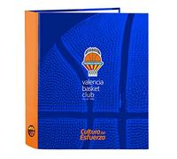Safta- Valencia Basket Carpeta de Folio 4 Anillas, Color Azul/Naranja, 380x60x280 mm (512084657)
