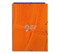 Safta- Valencia Basket Carpeta Folio con 3 Solapas, Color Azul/Naranja, 260x25x335 mm (512084068)