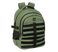 SAFTA VERDE - Mochila Cross Doble, para Uso Diario, Ideal para Niños de Diferentes Edades, Cómoda y Versátil, Calidad y Resistencia, 34x15x46 cm