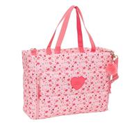 Safta VMB IN BLOOM - Bolso para Portátil 14.1'' con Bolsillo, Mochila, Ideal para Niños de Diferentes Edades, Cómodo y Versátil, Calidad y Resistencia, 54x17x31 cm, Color Rosa