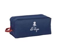 SAFTA | Zapatillero Escolar El Pulpo, Organizador de Calzado con Asa Lateral, Compartimento Principal con Cremallera, Tejido Tipo Poliéster Resistente, Color Azul Marino, Medidas 34x18x15 cm