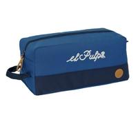 SAFTA | Zapatillero Escolar El Pulpo, Organizador Infantil y Juvenil con Asa Lateral, Cremallera Superior, Compartimento Amplio para Calzado y Ropa, Azul Marino y Azul, Resistente, Medidas 34x18x15 cm