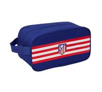 SAFTA | Zapatillero Mediano Atlético de Madrid, Organizador Escolar y Deportivo con Asa Lateral, Cremallera Superior, Compartimento para Calzado, Medidas 29x14x15 cm