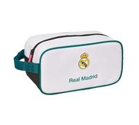 SAFTA | Zapatillero Mediano Real Madrid Equipación 26/27, Organizador Escolar y Deportivo con Asa Lateral, Compartimento con Cremallera, Resistente y Ligero, Medidas 29x14x15 cm