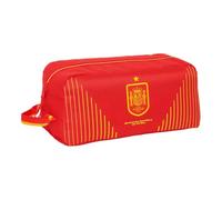 SAFTA | Zapatillero Selección Española de Fútbol, Organizador Escolar y Deportivo con Cremallera, Asa de Mano Lateral, Compartimento Amplio para Zapatillas y Ropa, Color Rojo, Medidas 34x18x15 cm