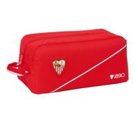SAFTA | Zapatillero Sevilla FC, Organizador Escolar y Deportivo con Asa Lateral, Cremallera Superior, Compartimento Amplio para Zapatillas y Ropa, Medidas 34x18x15 cm