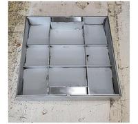 SAFWELAU Cubierta de Lavabo Tapa de arqueta Tapa y Base de hoyo Invisible 12 20 30 40 40 45 Pulgadas, Cubierta de alcantarillado incrustada de Acero Reforzado con manijas(24inx24in/61x61cm)