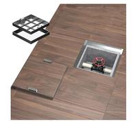 SAFWELAU Cubierta de Lavabo Tapa de Pozo Transitable Cubierta de Cuenca de alcantarillado de pavimento con manijas retráctiles, Cubierta de Pozo de inspección de Metal Plano(30x30 cm/11.8x11.8 in)