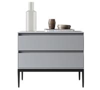SAFWELAU Mesillas de Noche Comodino Armadio di stoccaggio Moderno Cassetto portaoggetti con maniglia nascosta Mobili da Camera da letto Piedini regolabili in Metallo 50cm(Grey)