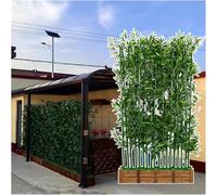 SAFWELAU Pantalla de plástico Planta Bambu Artificial Árbol de bambú Artificial con Base, Planta de bambú Falsa para Valla de Pantalla de privacidad del Patio de Pared(1m Tall,80x18x18.5cm-14 Pole)