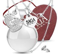 SAGA GIOIELLI - Collar llamado ángeles Embarazo Colgante Recordatorio de los Ángeles Embarazo, Ideas de regalos para mujeres embarazadas como amuleto de suerte, regalo para futura madre, m, acero