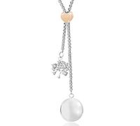 SAGA GIOIELLI® Collar llamador de ángeles, bola de embarazo con colgante de árbol de la vida, longitud ajustable, acero, sans_pierre, sin piedra