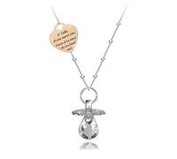 SAGA GIOIELLI Collar llamador de ángeles de acero inoxidable, bola mexicana, chupete con corazón, frase emocional, es el amanecer de una nueva vida