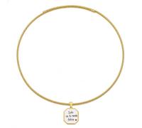 SAGA GIOIELLI Collar magnético para mujer 3 en 1, collar, pulsera y tobillera con colgante con frase motivacional, acero inoxidable, idea regalo mujer, amiga, cumpleaños
