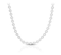 SAGA GIOIELLI Collar mujer hombre tenis con circonitas - acero inoxidable - Longitud 38+5 cm - Caja regalo