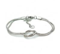 SAGA GIOIELLI® Pulsera mujer pulsera hombre unisex nudo Unión mamá papá novio mejor amiga acero caja regalo, Länge 16,5 + 4,5 cm, Acero inoxidable