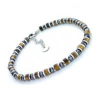 SAGA GIOIELLI - Pulsera para hombre de acero inoxidable con arandelas de colores, pulsera para hombre, 21 cm, Acero inoxidable Piedra Acero aleado