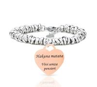 SAGA GIOIELLI Pulsera para mujer con mensajes, pensamientos y palabras, idea regalo amiga especial, hermanas, madre, abuela, nudos trenzados y colgante, regalos de la suerte, 17.5 cm (main part