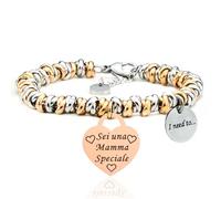 SAGA GIOIELLI® - Pulsera para mujer de la colección "Necesito...", Protección, Fortuna, Buenos Auspicios, Amor, Medium, Acero inoxidable