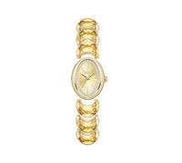 SAGA Luna - Reloj para mujer con pulsera en forma de luna y cristales del Danubio, elegante reloj con movimiento suizo, correa ajustable y resistencia al agua, Oro, Moderno
